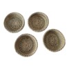 Handmade Berber Tuareg Basket Set of 4, Reed & Wool Moroccan Boho Decor, Authentic Berber Basket, Woven Storage Basket, Unique Home