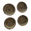 Handmade Berber Tuareg Basket Set of 4, Reed & Wool Moroccan Boho Decor, Authentic Berber Basket, Woven Storage Basket, Unique Home
