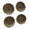 Handmade Berber Tuareg Basket Set of 4, Reed & Wool Moroccan Boho Decor, Authentic Berber Basket, Woven Storage Basket, Unique Home