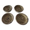 Handmade Berber Tuareg Basket Set of 4, Reed & Wool Moroccan Boho Decor, Authentic Berber Basket, Woven Storage Basket, Unique Home