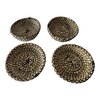 Handmade Berber Tuareg Basket Set of 4, Reed & Wool Moroccan Boho Decor, Authentic Berber Basket, Woven Storage Basket, Unique Home