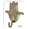 Handmade Moroccan Brass Hamsa Wall Hook - Antique Unlacquered Khmissa Hand.