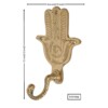Handmade Moroccan Brass Hamsa Wall Hook - Antique Unlacquered Khmissa Hand.