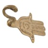 Handmade Moroccan Brass Hamsa Wall Hook - Antique Unlacquered Khmissa Hand.