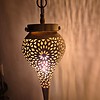 Handmade Moroccan Brass Pendant Light, Lotus Leaf Design, Art Deco Vintage Gold Patina, E27 Bulb & Cable, Unique Boho Home Decor Gift