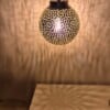 Handmade Moroccan Brass Pendant Light, Lotus Leaf Design, Art Deco Vintage Gold Patina, E27 Bulb & Cable, Unique Boho Home Decor Gift