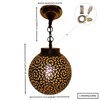 Handmade Moroccan Brass Pendant Light, Lotus Leaf Design, Art Deco Vintage Gold Patina, E27 Bulb & Cable, Unique Boho Home Decor Gift