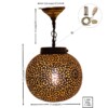 Handmade Moroccan Brass Pendant Light, Lotus Leaf Design, Art Deco Vintage Gold Patina, E27 Bulb & Cable, Unique Boho Home Decor Gift