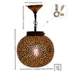 Handmade Moroccan Brass Pendant Light, Lotus Leaf Design, Art Deco Vintage Gold Patina, E27 Bulb & Cable, Unique Boho Home Decor Gift