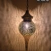 Handmade Moroccan Brass Pendant Light, Lotus Leaf Design, Art Deco Vintage Gold Patina, E27 Bulb & Cable, Unique Boho Home Decor Gift