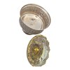 Handmade Moroccan Candy Bowl Set of 3-Silver metal and crystal glass lid with gold knob-Engraved base Bonbonniere -Luxury vintage gift .