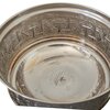 Handmade Moroccan Candy Bowl Set of 3-Silver metal and crystal glass lid with gold knob-Engraved base Bonbonniere -Luxury vintage gift .