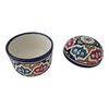 Handmade Moroccan Ceramic Sugar Pot – Hand-Painted Earthenware Herb Pot – Decorative Glazed Pot for Kitchen & Pantry