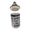 Handmade Moroccan Ceramic Sugar Pot – Hand-Painted Earthenware Herb Pot – Decorative Glazed Pot for Kitchen & Pantry