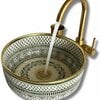 Handmade Moroccan Ceramic Vessel Sink 12 inch Countertop Basin with and without Brass Rim Above Counter Wash Basin Farmhouse Bathroom Decor.