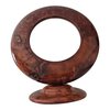 Handmade Moroccan Thuya Burl Wood Round Vanity Mirror with Stand, Aromatic Wood Mirror, Unique Boho Home Decor, Luxury Gift for Her