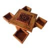 Handmade Moroccan Thuya Wood Puzzle Box – Secret Opening Jewelry Box with Folding Compartments – Aromatic Gift