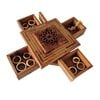 Handmade Moroccan Thuya Wood Puzzle Box – Secret Opening Jewelry Box with Folding Compartments – Aromatic Gift