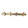 Handmade Unlacquered Brass Wall Hook Rack - Vintage Antique Style 4 Hooks.