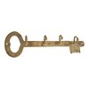 Handmade Unlacquered Brass Wall Hook Rack - Vintage Antique Style 4 Hooks.