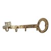 Handmade Unlacquered Brass Wall Hook Rack - Vintage Antique Style 4 Hooks.