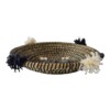 Handwoven Rattan Seagrass Basket | Decorative Boho Home Decor | Wool Thread Accent | Woven Storage Basket | Unique Eco Friendly Gift