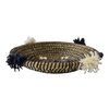 Handwoven Rattan Seagrass Basket | Decorative Boho Home Decor | Wool Thread Accent | Woven Storage Basket | Unique Eco Friendly Gift