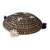 Handwoven Rattan Seagrass Basket | Decorative Boho Home Decor | Wool Thread Accent | Woven Storage Basket | Unique Eco Friendly Gift