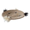 Handwoven Rattan Seagrass Basket | Decorative Boho Home Decor | Wool Thread Accent | Woven Storage Basket | Unique Eco Friendly Gift