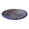 Handwoven Rattan Seagrass Basket | Decorative Boho Home Decor | Wool Thread Accent | Woven Storage Basket | Unique Eco Friendly Gift