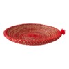 Handwoven Rattan Seagrass Basket | Decorative Boho Home Decor | Wool Thread Accent | Woven Storage Basket | Unique Eco Friendly Gift