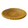 Handwoven Rattan Seagrass Basket | Decorative Boho Home Decor | Wool Thread Accent | Woven Storage Basket | Unique Eco Friendly Gift