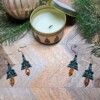 Kerstboom Oorbellen β Dennengroen met Kristallen Druppel