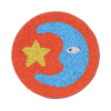 Kitsch Kitchen onderzetter Loteria La Luna oranje - licht blauw