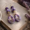 Lavendel & Vlinderdans, statement oorbellen met handgemaakte kralen