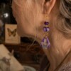 Lavendel & Vlinderdans, statement oorbellen met handgemaakte kralen