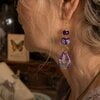 Lavendel & Vlinderdans, statement oorbellen met handgemaakte kralen