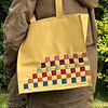 Lederen vlechtwerk-tas Banaan, groot