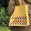 Lederen vlechtwerk-tas Banaan, groot