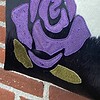 Leren totebag paarse roos