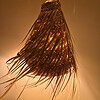 Moroccan (Doum)Pendant Light – Handwoven Palm Leaf Lamp – Boho Straw & Rattan Hanging Light
