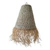 Moroccan (Doum)Pendant Light – Handwoven Palm Leaf Lamp – Boho Straw & Rattan Hanging Light