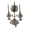 Moroccan Ritual Set 2 Handcrafted Brass Mricha Rose Water Sprinklers, Silver Fez Bakhoor Burner, Traditional Bakhoor, Unique Spiritual Gift