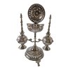 Moroccan Ritual Set 2 Handcrafted Brass Mricha Rose Water Sprinklers, Silver Fez Bakhoor Burner, Traditional Bakhoor, Unique Spiritual Gift