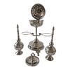 Moroccan Ritual Set 2 Handcrafted Brass Mricha Rose Water Sprinklers, Silver Fez Bakhoor Burner, Traditional Bakhoor, Unique Spiritual Gift