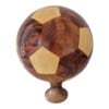 Moroccan Thuya Wood Football Sculpture with Stand, Handmade Araar Lemon Wood, French Polished, Unique Sports Decor Gift for Him