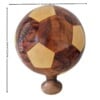 Moroccan Thuya Wood Football Sculpture with Stand, Handmade Araar Lemon Wood, French Polished, Unique Sports Decor Gift for Him