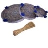 Multifunctional Boho Handwoven Round Rattan -Seagrass Trays – Set of 3, Moroccan Wall Decor & Kitchen Storage.