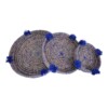 Multifunctional Boho Handwoven Round Rattan -Seagrass Trays – Set of 3, Moroccan Wall Decor & Kitchen Storage.