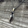 Obsidiaan Hanger Zilver met Zwarte Onyx | Handgemaakte Edelsteen Hanger van 925 Sterling Zilver✨🖤